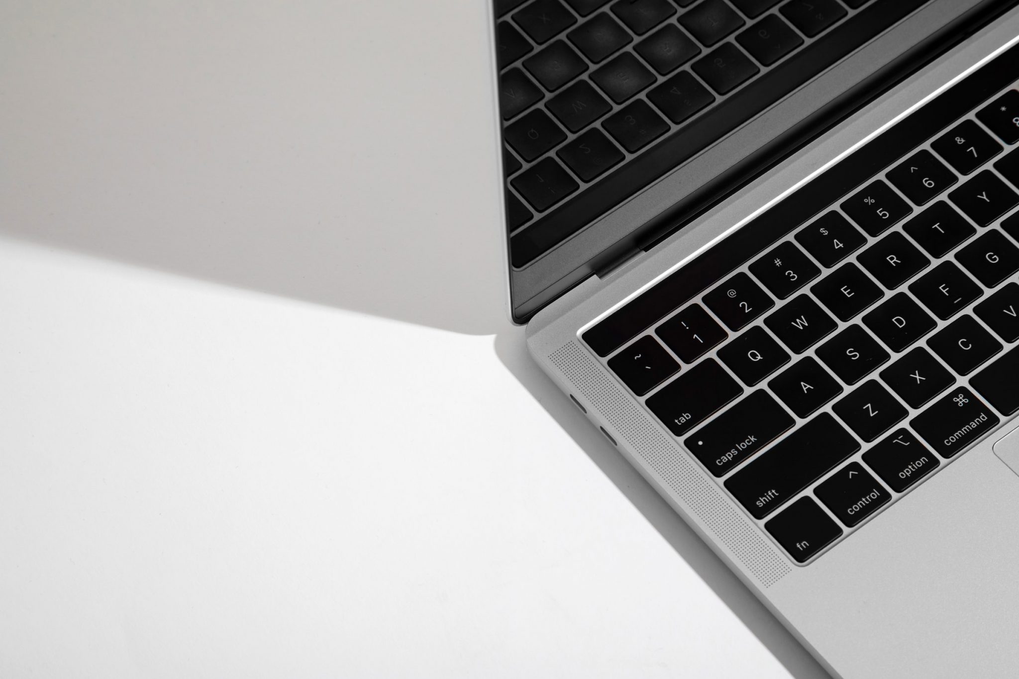 open laptop on a white background